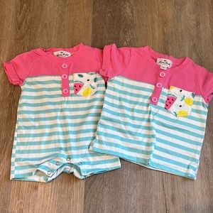 Twin outfit, EUC, Marie Nicole, 3-6 mon and 3xs